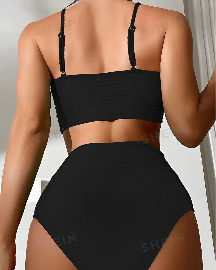 High-Waist Strappy Bikini Set