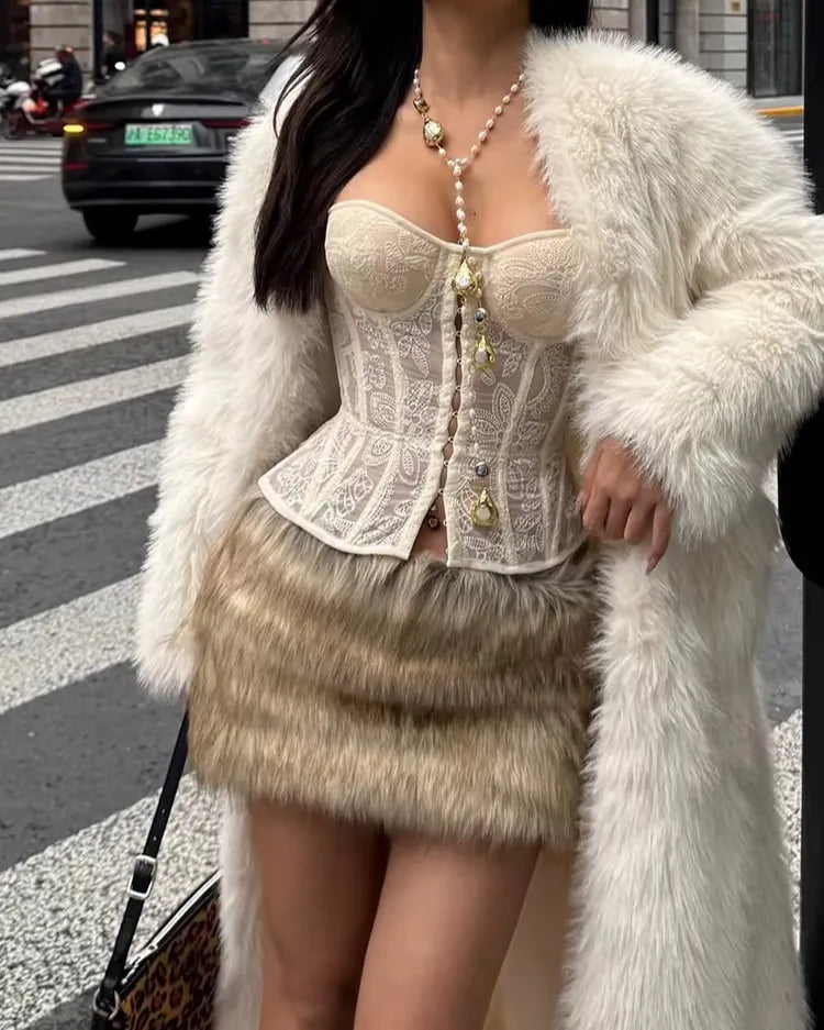 Ivory Sheer Corset Top