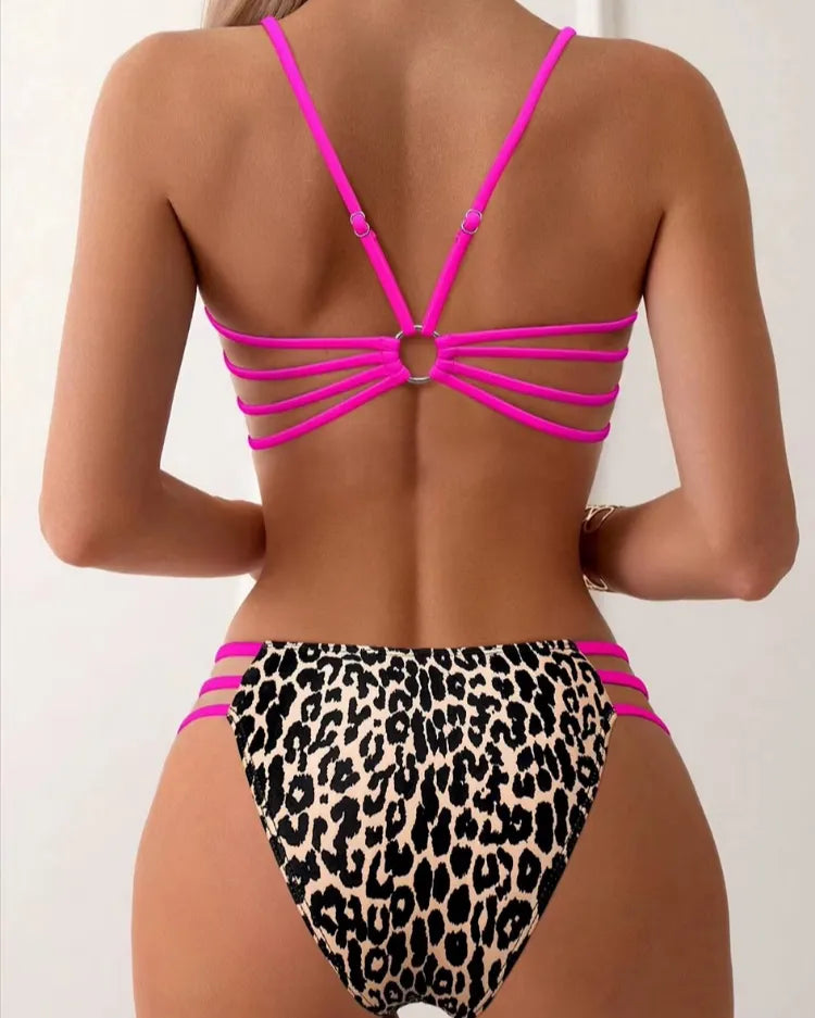 Leopard High-Waist Bikini Set