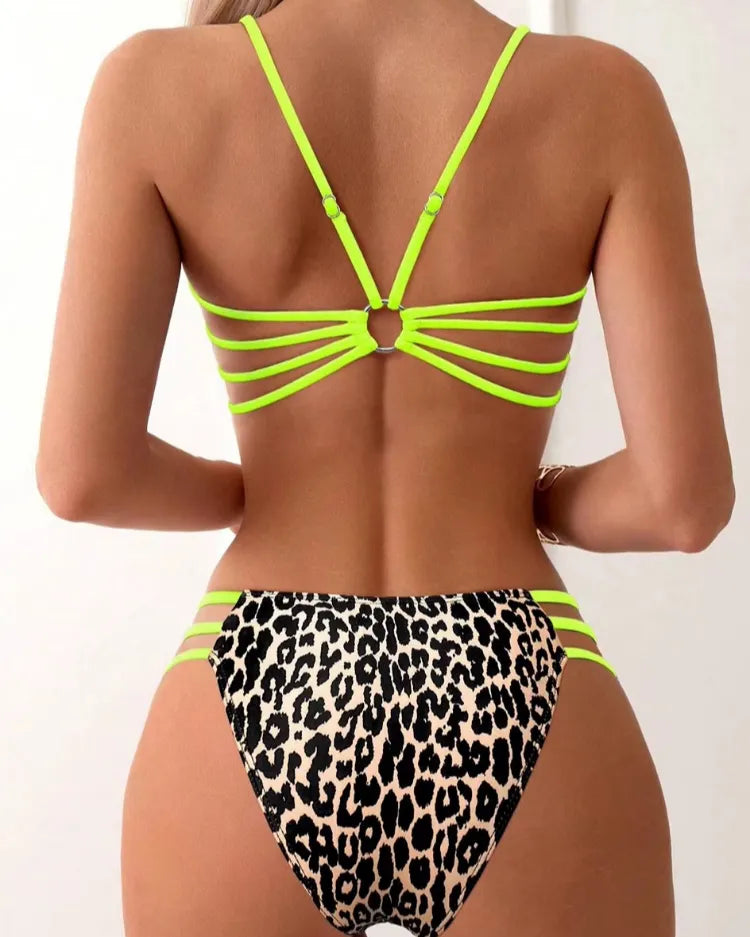 Leopard High-Waist Bikini Set