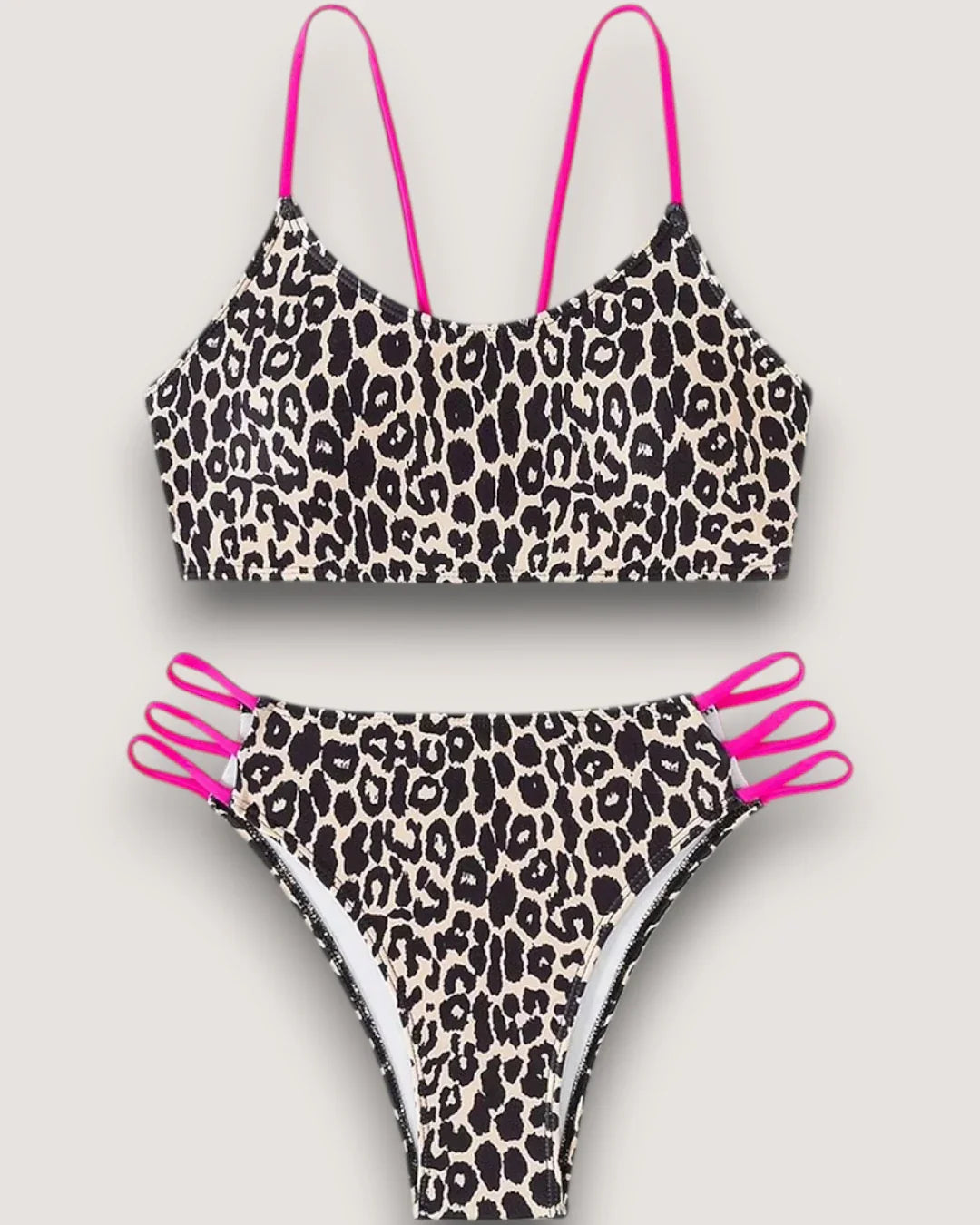 Leopard High-Waist Bikini Set