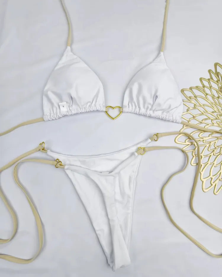 Low-Waist Lace-Up Bikini Set