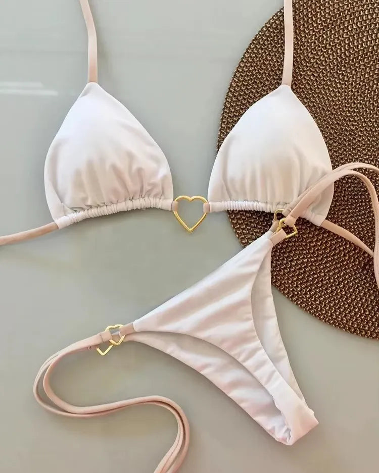 Low-Waist Lace-Up Bikini Set