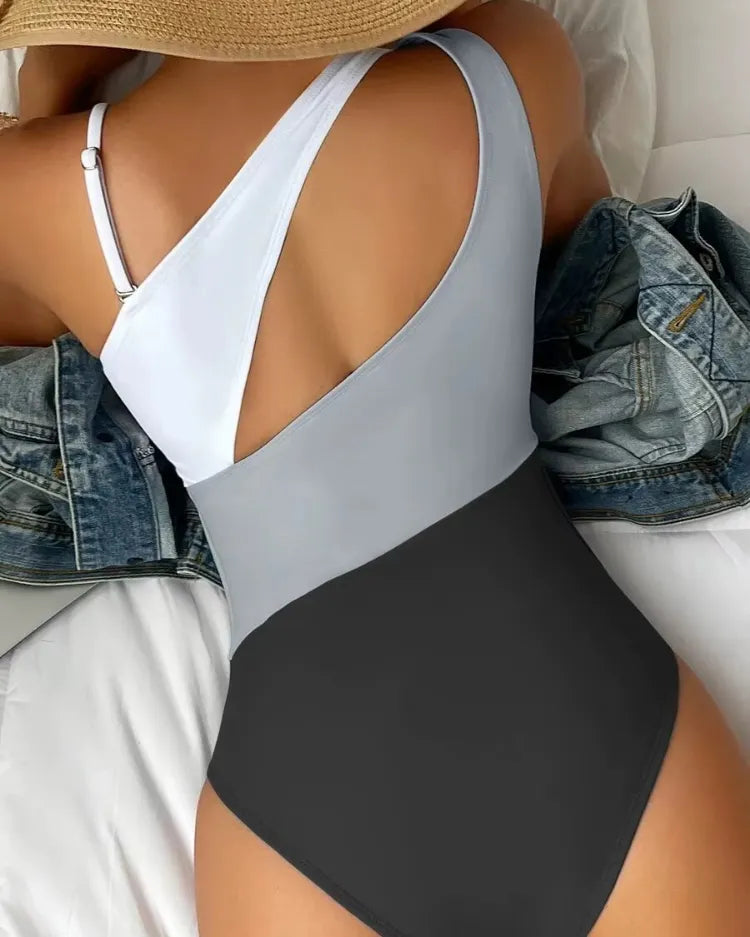 One-Shoulder Cutout Swimsuit