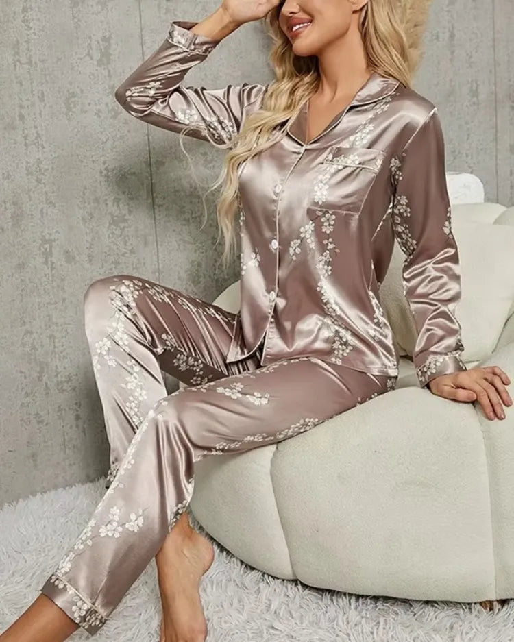 Printed Long-Sleeve Pyjama Set - Voldara