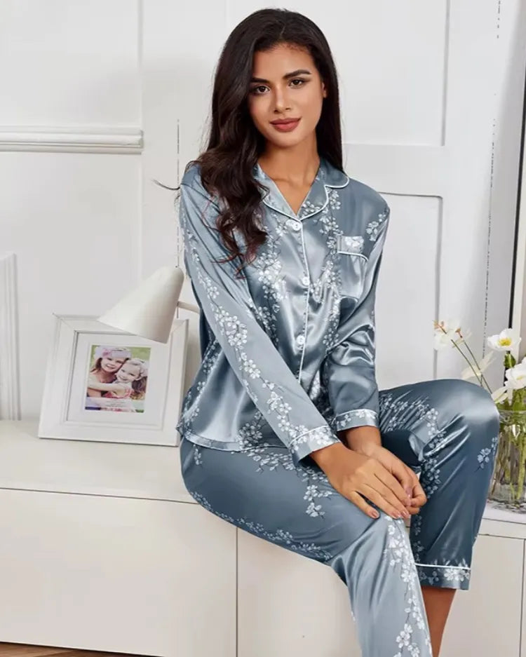 Printed Long-Sleeve Pyjama Set - Voldara