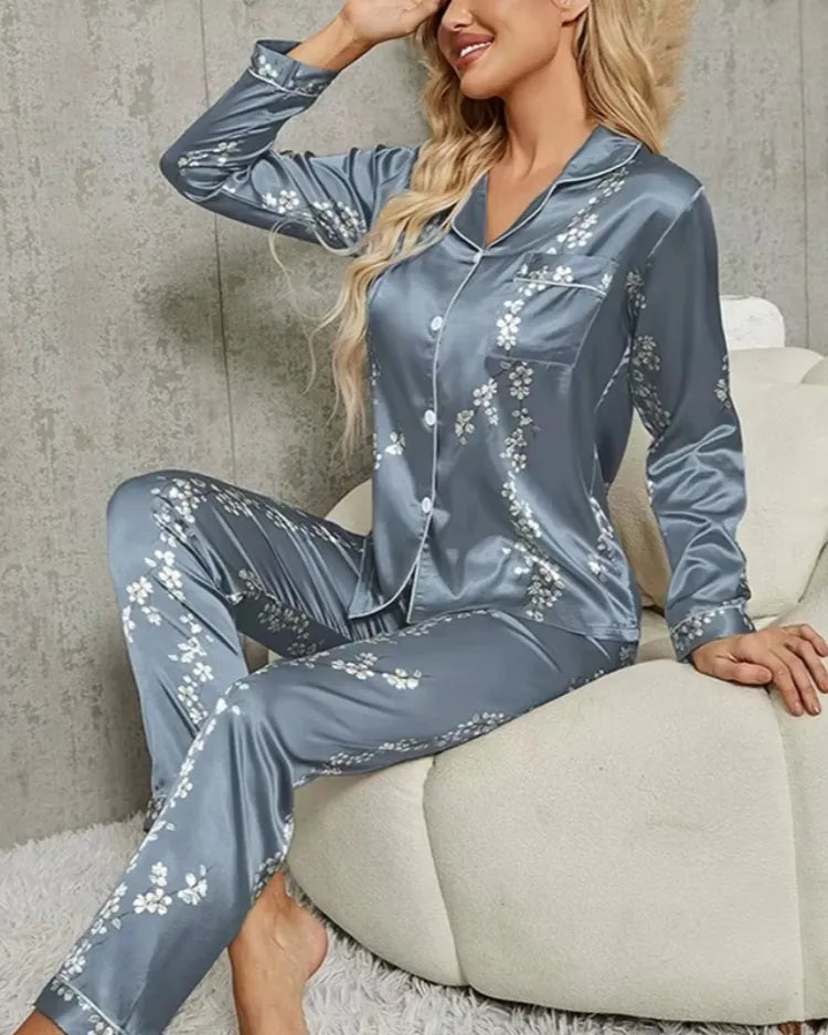 Printed Long-Sleeve Pyjama Set