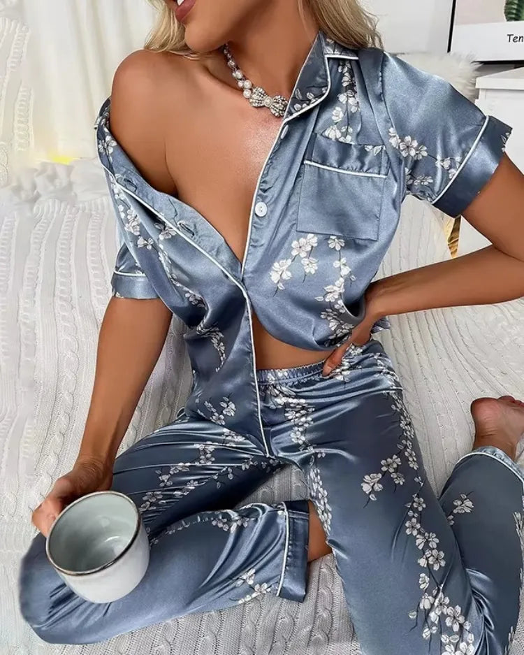 Printed Long-Sleeve Pyjama Set