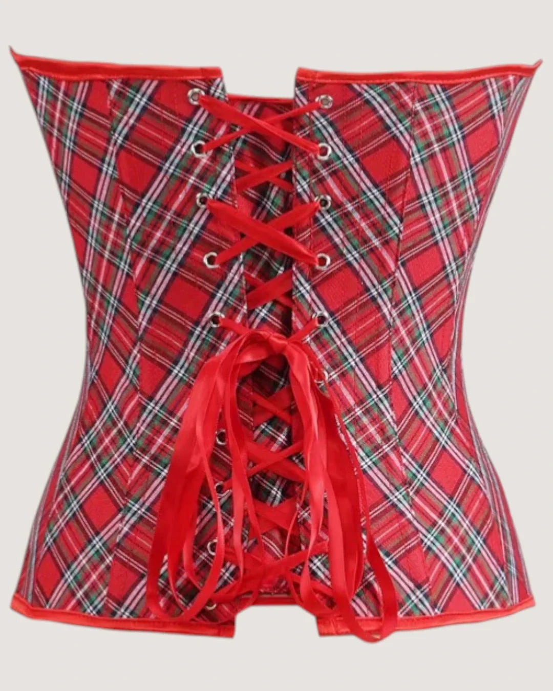 Red Plaid Corset Top