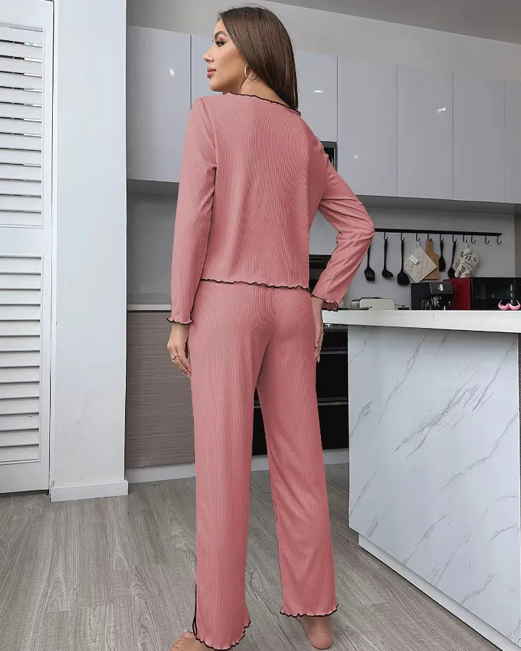Ribbed Cardigan Pyjama Set