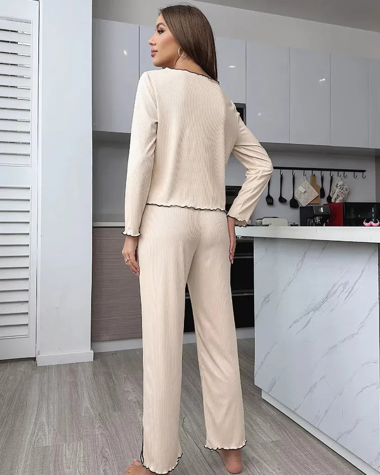 Ribbed Cardigan Pyjama Set