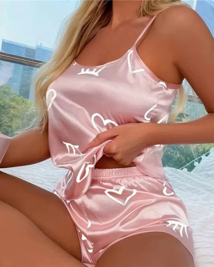 Satin Cami Pyjama Set - Voldara