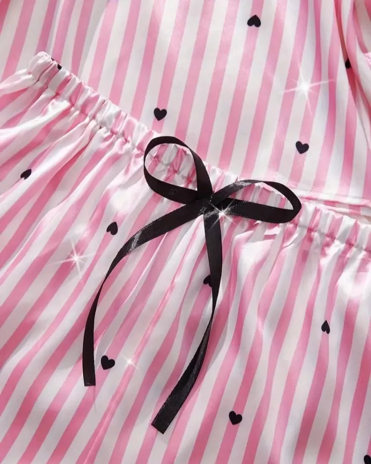 Satin Lace Pyjama Shorts Set