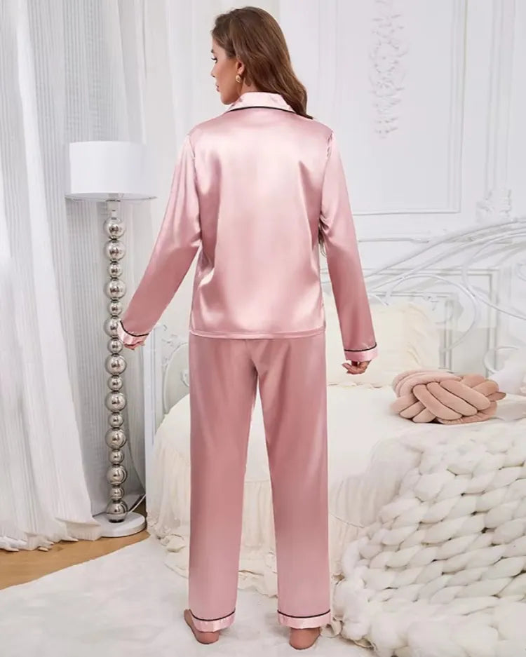 Satin Long Sleeve Pyjama Set