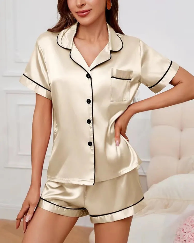 Satin Pyjama Shorts Set