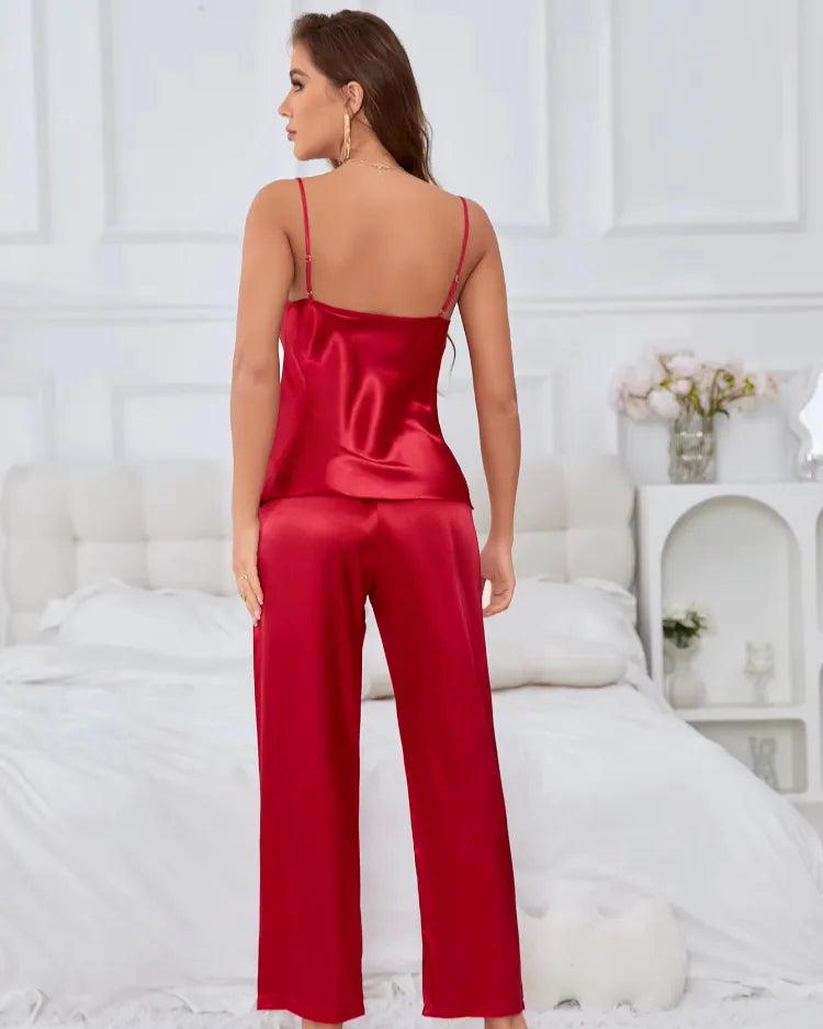 Sleeveless Satin Pyjama Set