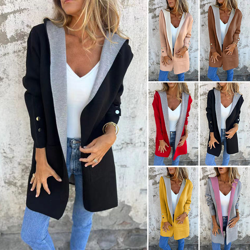 Poppy - Hooded Color-Block Coat