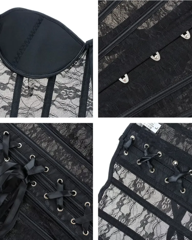 Strapless Lace Mesh Corset