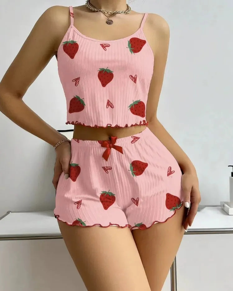 Strawberry Silky Pyjama Set