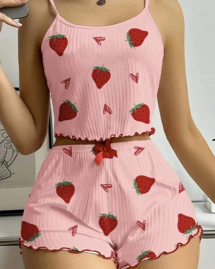 Strawberry Silky Pyjama Set