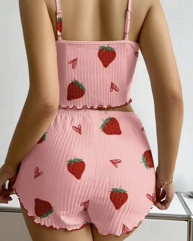 Strawberry Silky Pyjama Set
