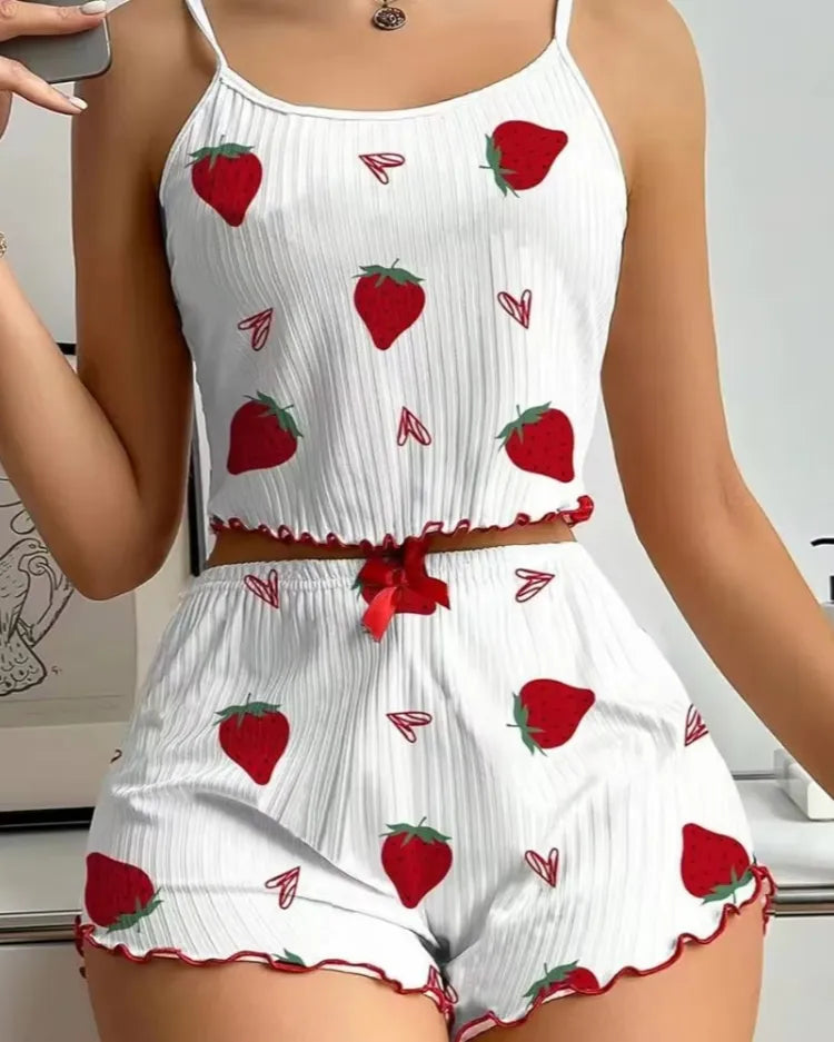 Strawberry Silky Pyjama Set