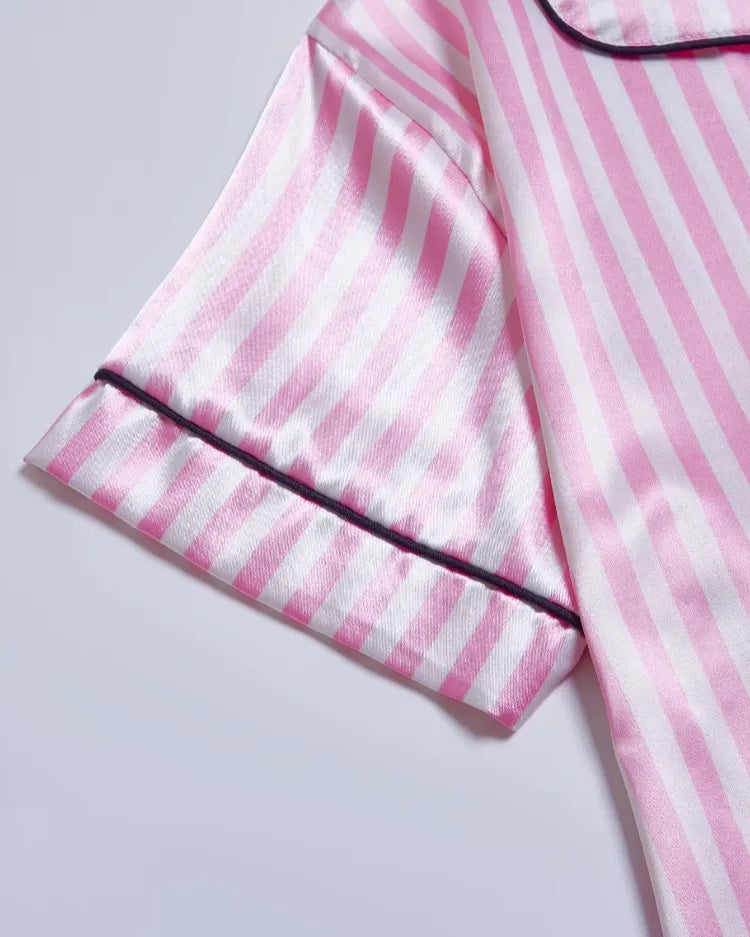 Striped Satin Short Pyjamas