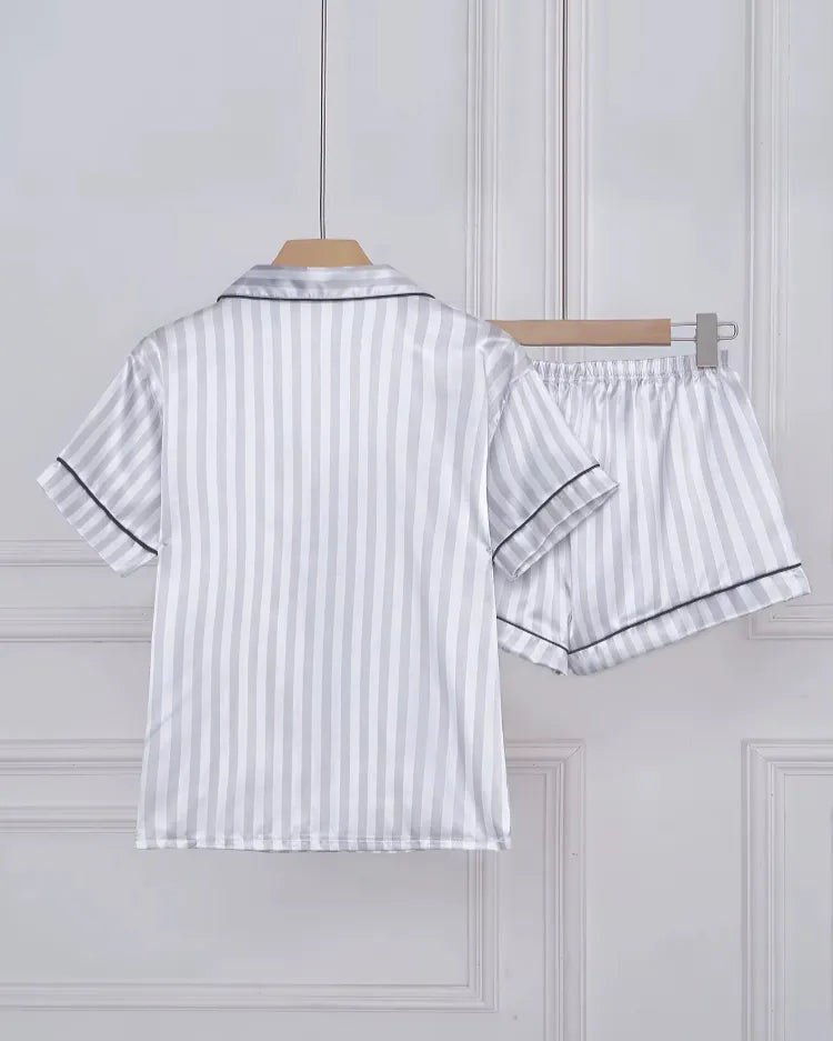 Striped Satin Short Pyjamas