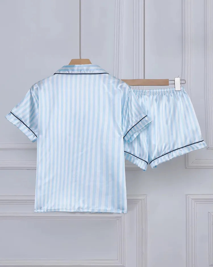 Striped Satin Short Pyjamas