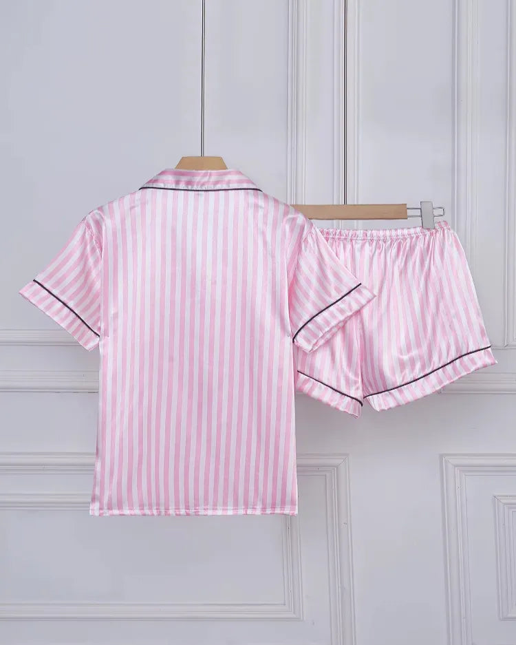 Striped Satin Short Pyjamas