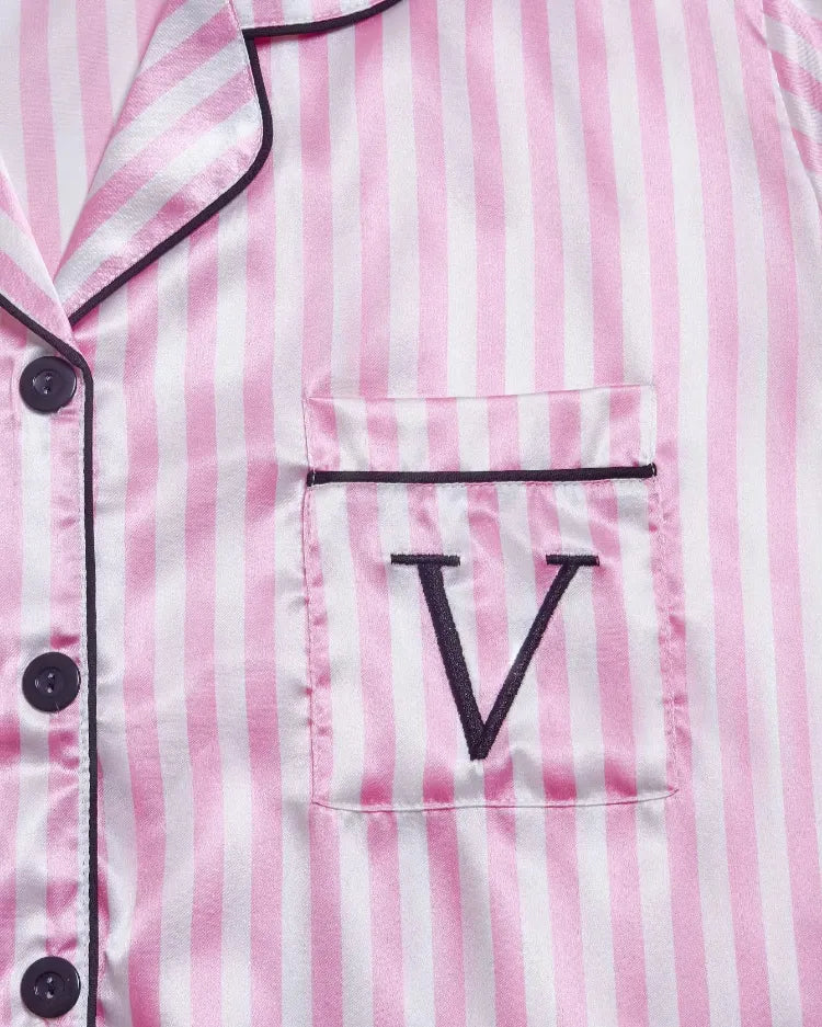 Striped Satin Short Pyjamas