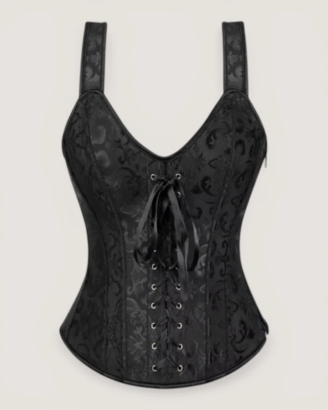 Structured Jacquard Corset Top - Voldara