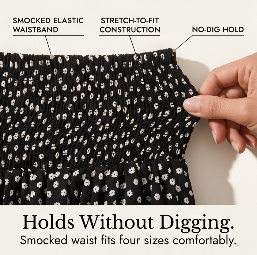 Velura - Smocked Wide-Leg Ruffle Pants