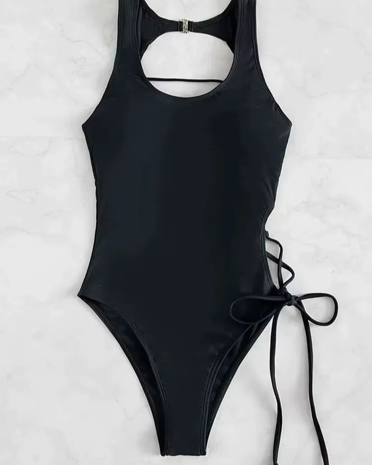 Zip-Front Mesh Swimsuit